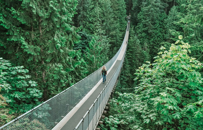 A incrível ponte suspensa do Capilano River