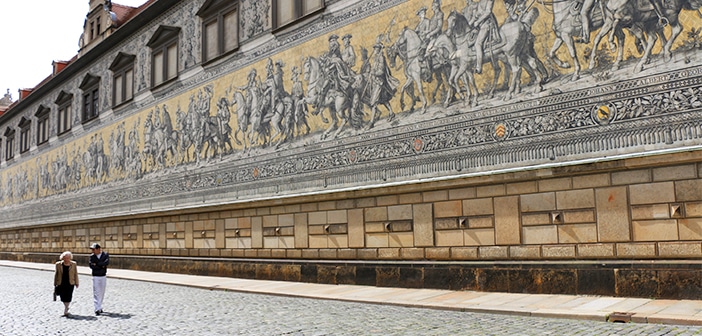 Os detalhes do mural Fürstenzug