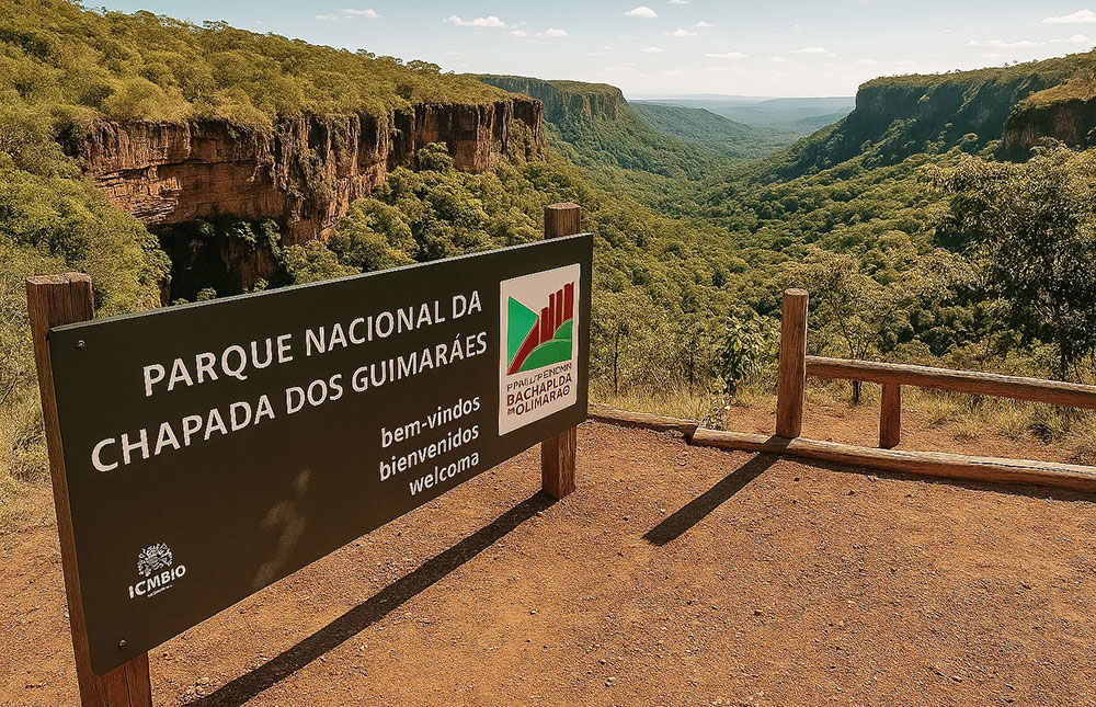 Cachoeira Véu de Noiva na Chapada dos Guimarães