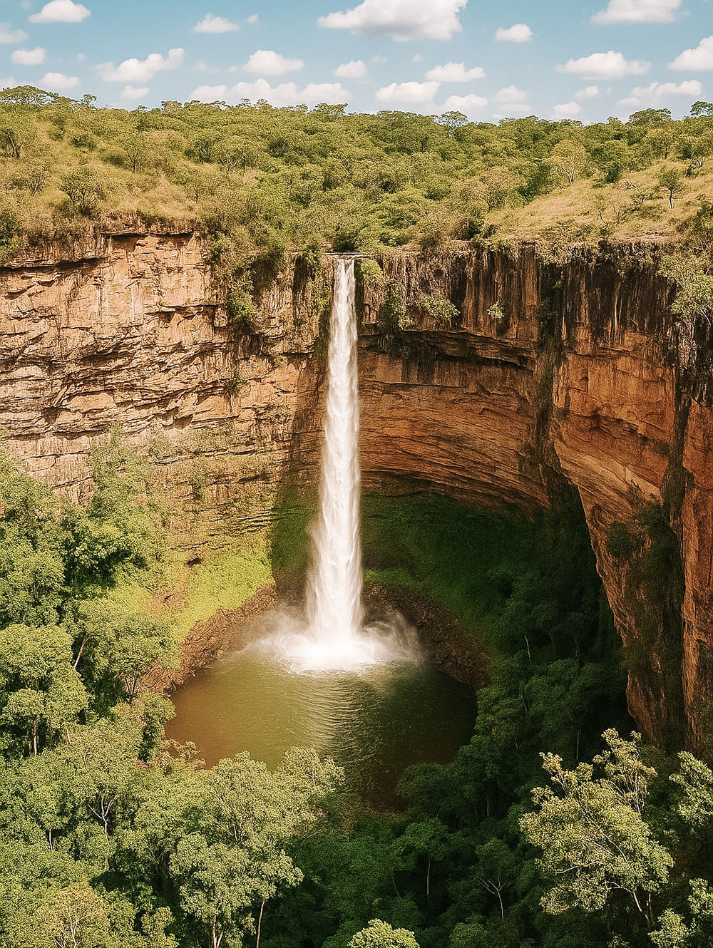 Cachoeira Véu de Noiva na Chapada dos Guimarães